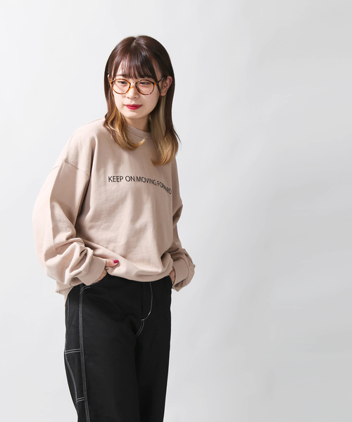 WEGO（ウィゴー）の「WEGO/シンプルロゴプリントスウェット（スウェット・レディース・ベージュ/オフホワイト/ブラック/ピンク・FREE）」の12枚目の写真