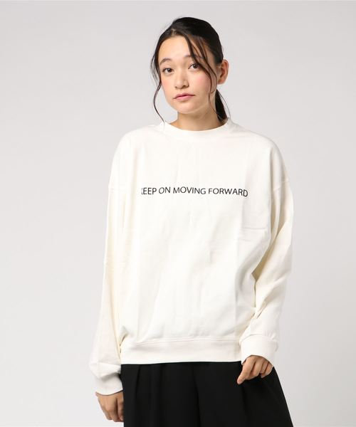 WEGO（ウィゴー）の「WEGO/シンプルロゴプリントスウェット（スウェット・レディース・ベージュ/オフホワイト/ブラック/ピンク・FREE）」の8枚目の写真