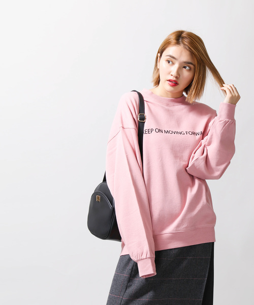 WEGO（ウィゴー）の「WEGO/シンプルロゴプリントスウェット（スウェット・レディース・ベージュ/オフホワイト/ブラック/ピンク・FREE）」の14枚目の写真