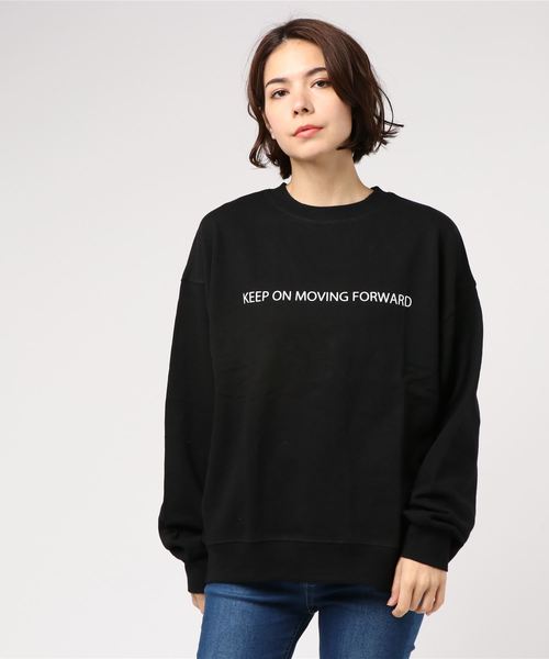 WEGO（ウィゴー）の「WEGO/シンプルロゴプリントスウェット（スウェット・レディース・ベージュ/オフホワイト/ブラック/ピンク・FREE）」の18枚目の写真