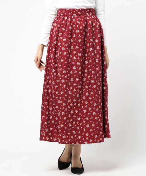 ROPE' PICNIC(ロペピクニック)の「フラワープリントロングスカート(スカート・レディース・ネイビー/レッド系その他2・38/40)」の1枚目の写真