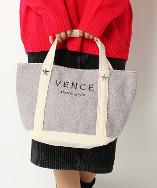 VENCEEXCHANGE（ヴァンスエクスチェンジ）の「ピンクリボン ロゴボアトートバッグ 大（トートバッグ・レディース・ブラック/グレー/オフホワイト・FREE）」の3枚目の写真