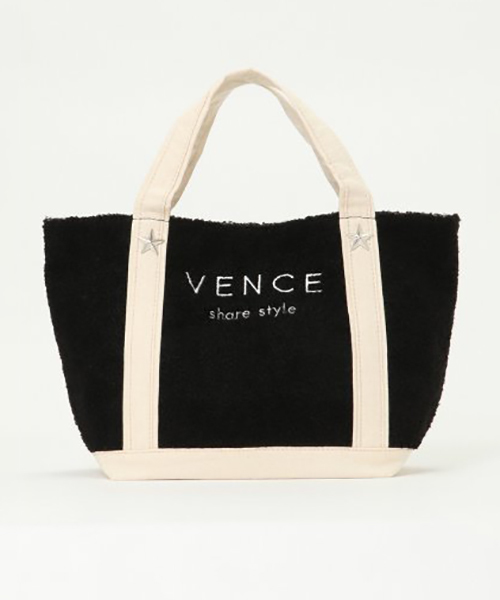 VENCEEXCHANGE（ヴァンスエクスチェンジ）の「ピンクリボン ロゴボアトートバッグ 大（トートバッグ・レディース・ブラック/グレー/オフホワイト・FREE）」の2枚目の写真