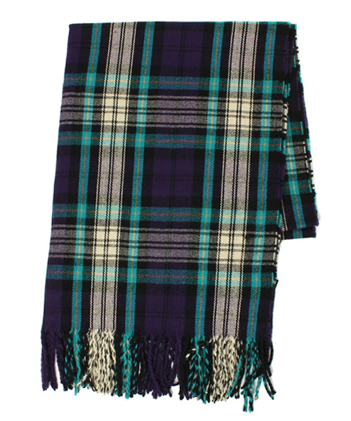 WEGO(ウィゴー)の「WEGO/大判チェックストール(ストール/ショール・レディース・グリーン/ネイビー/ワイン/ベージュ/ブルー/パープル・FREE)」の5枚目の写真