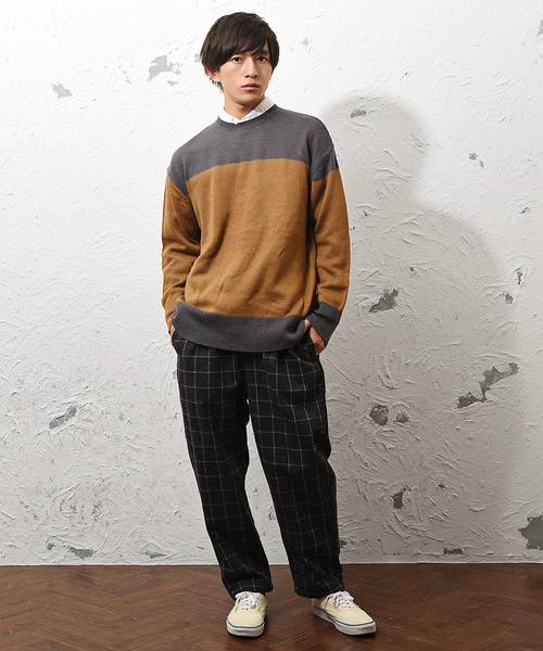 MinoriTY（マイノリティ）の「バイカラーニット（ニット/セーター・メンズ・ネイビー/チャコール/モカ・M/L）」の12枚目の写真