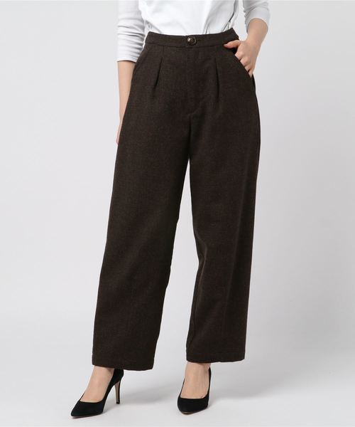 archives（アルシーヴ）の「【SETUPにも】ツィードワイドパンツ（その他パンツ・レディース・ブラック/ダークブラウン/ブラウン・MEDIUM）」の2枚目の写真