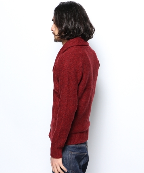 EDIFICE(エディフィス)の「◇LAMBケーブルショール カーディガン(カーディガン/ボレロ・メンズ・グリーン/チャコールグレー/ボルドー/ネイビー・46/48/44/50)」の7枚目の写真