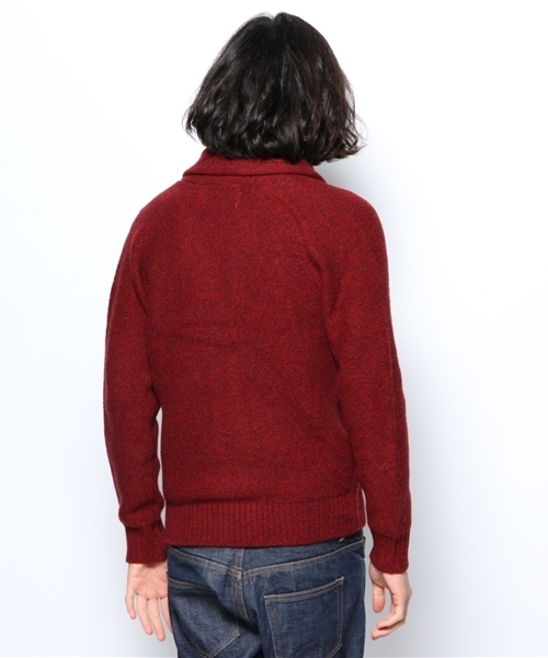 EDIFICE(エディフィス)の「◇LAMBケーブルショール カーディガン(カーディガン/ボレロ・メンズ・グリーン/チャコールグレー/ボルドー/ネイビー・46/48/44/50)」の8枚目の写真