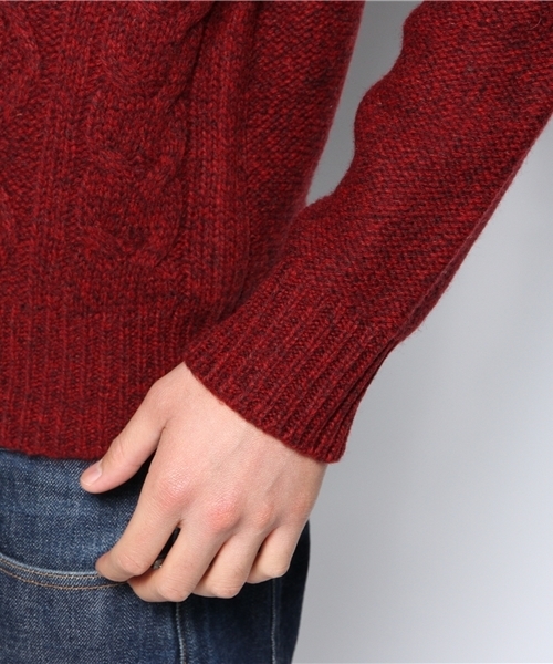 EDIFICE(エディフィス)の「◇LAMBケーブルショール カーディガン(カーディガン/ボレロ・メンズ・グリーン/チャコールグレー/ボルドー/ネイビー・46/48/44/50)」の11枚目の写真