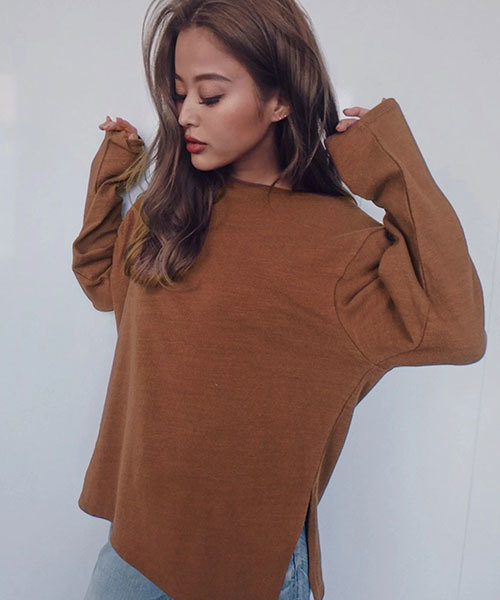 TRUNC(トランクエイティーエイト)の「Lazy Basque Shirt(Tシャツ/カットソー・レディース・チャコールグレー/ブラウン/グレー/アイボリー・FREE)」の5枚目の写真