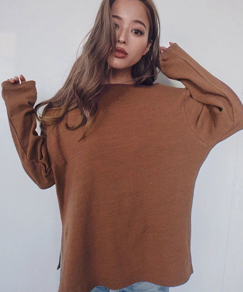 TRUNC(トランクエイティーエイト)の「Lazy Basque Shirt(Tシャツ/カットソー・レディース・チャコールグレー/ブラウン/グレー/アイボリー・FREE)」の18枚目の写真