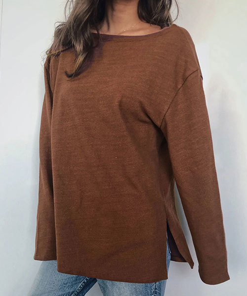 TRUNC(トランクエイティーエイト)の「Lazy Basque Shirt(Tシャツ/カットソー・レディース・チャコールグレー/ブラウン/グレー/アイボリー・FREE)」の19枚目の写真