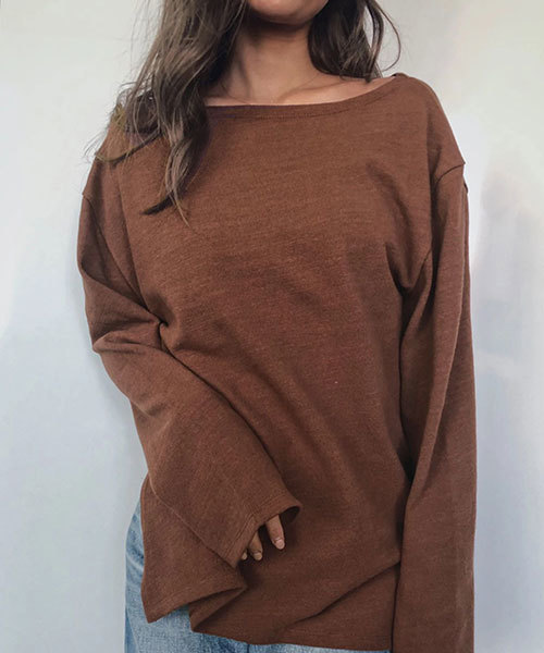 TRUNC(トランクエイティーエイト)の「Lazy Basque Shirt(Tシャツ/カットソー・レディース・チャコールグレー/ブラウン/グレー/アイボリー・FREE)」の12枚目の写真