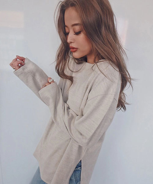 TRUNC(トランクエイティーエイト)の「Lazy Basque Shirt(Tシャツ/カットソー・レディース・チャコールグレー/ブラウン/グレー/アイボリー・FREE)」の17枚目の写真