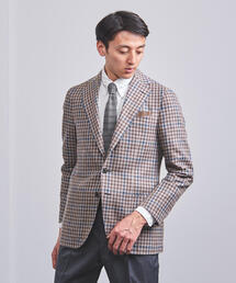 UNITED ARROWS MENS�i���i�C�e�b�h�A���[�Y�����Y�j�́u��CARUSO(�J���[�]�j�� �K���N���u�`�F�b�N 3B �W���P�b�g�i�e�[���[�h�W���P�b�g�j�v