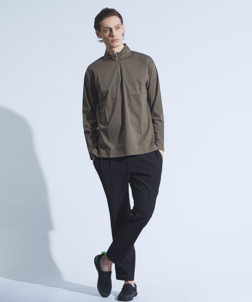 ABAHOUSE（アバハウス）の「コンパクトスムースハーフジップTシャツ（Tシャツ/カットソー・メンズ・ブラック/カーキ・44/46/48）」の3枚目の写真