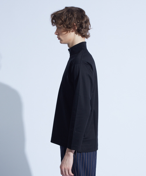 ABAHOUSE（アバハウス）の「コンパクトスムースハーフジップTシャツ（Tシャツ/カットソー・メンズ・ブラック/カーキ・44/46/48）」の4枚目の写真