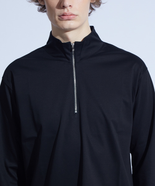 ABAHOUSE（アバハウス）の「コンパクトスムースハーフジップTシャツ（Tシャツ/カットソー・メンズ・ブラック/カーキ・44/46/48）」の6枚目の写真