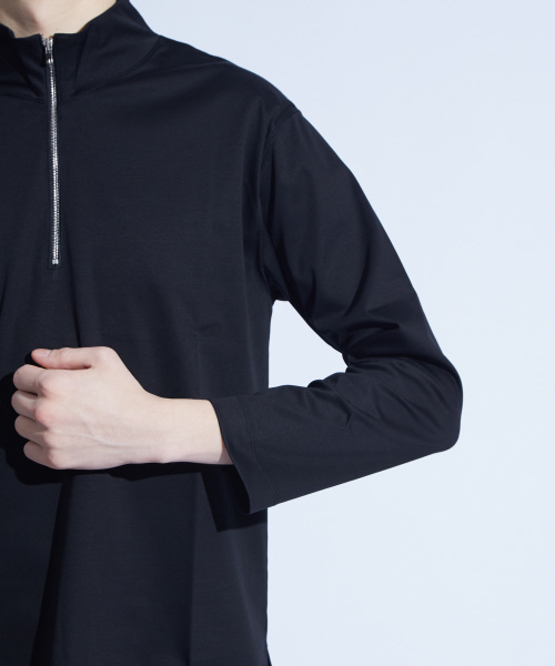 ABAHOUSE（アバハウス）の「コンパクトスムースハーフジップTシャツ（Tシャツ/カットソー・メンズ・ブラック/カーキ・44/46/48）」の7枚目の写真