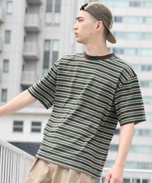 coen | ビッグシルエットマルチボーダーTシャツ2(UTILITY LINE)(Tシャツ/カットソー)