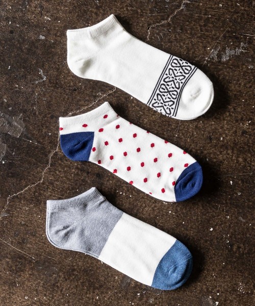 HARUSAKU CC（ハルサクシーシー）の「HARUSAKU CC  Men's Sneaker socks 3P set :メンズスニーカーソックス3Pセット（ソックス/靴下・メンズ・ブラック/グレー/グレー系その他/ホワイト/グレー系その他2/ブラウン/ホワイト系その他・M/S/L）」の8枚目の写真
