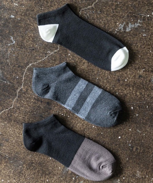 HARUSAKU CC（ハルサクシーシー）の「HARUSAKU CC  Men's Sneaker socks 3P set :メンズスニーカーソックス3Pセット（ソックス/靴下・メンズ・ブラック/グレー/グレー系その他/ホワイト/グレー系その他2/ブラウン/ホワイト系その他・M/S/L）」の9枚目の写真