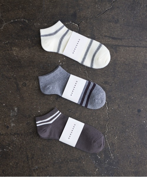 HARUSAKU CC（ハルサクシーシー）の「HARUSAKU CC  Men's Sneaker socks 3P set :メンズスニーカーソックス3Pセット（ソックス/靴下・メンズ・ブラック/グレー/グレー系その他/ホワイト/グレー系その他2/ブラウン/ホワイト系その他・M/S/L）」の16枚目の写真