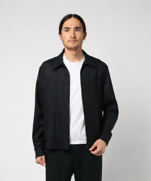 HYSTERIC GLAMOUR(ヒステリックグラマー)の「THE GHOST WOLVES/EARS刺繍 ジップアップジャケット(テーラードジャケット)」|ネイビー