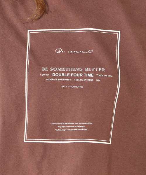 natural couture(ナチュラルクチュール)の「フレームロゴTシャツ(Tシャツ/カットソー・レディース・ライトグレー/ブラック/シルバー/アイボリー・FREE)」の5枚目の写真