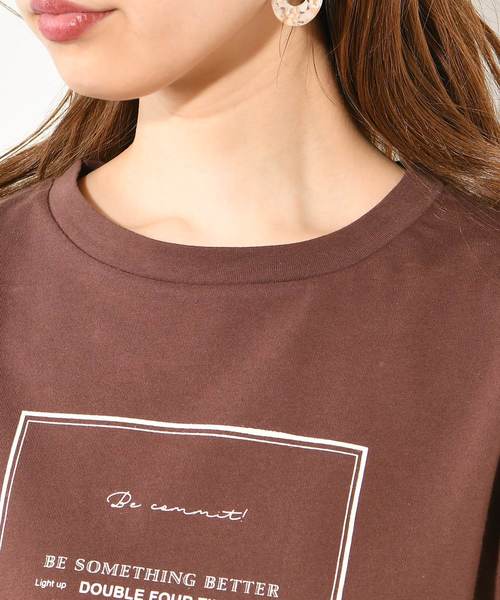 natural couture(ナチュラルクチュール)の「フレームロゴTシャツ(Tシャツ/カットソー・レディース・ライトグレー/ブラック/シルバー/アイボリー・FREE)」の10枚目の写真