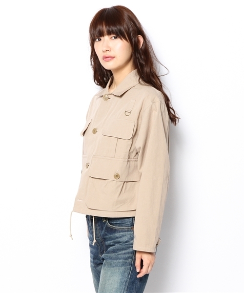 BEAMS BOY(ビームスボーイ)の「BEAMS BOY / ソリッド ショートハンティングジャケット(ブルゾン・レディース・ベージュ/オリーブ・ONE SIZE)」の4枚目の写真