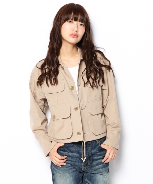 BEAMS BOY(ビームスボーイ)の「BEAMS BOY / ソリッド ショートハンティングジャケット(ブルゾン・レディース・ベージュ/オリーブ・ONE SIZE)」の7枚目の写真