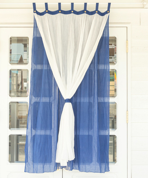 チャイハネ（チャイハネ）の「【チャイハネ】ガーゼカーテン178cm（インテリア雑貨・レディース・ホワイト/ブラウン/ブルー/グリーン/オレンジ/ターコイズブルー・FREE）」の5枚目の写真