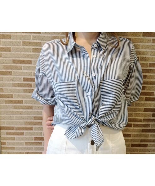 Chico（チコ）の「ストライプオーバーBL（シャツ/ブラウス・レディース・ブルー/ベージュ・FREE）」の20枚目の写真