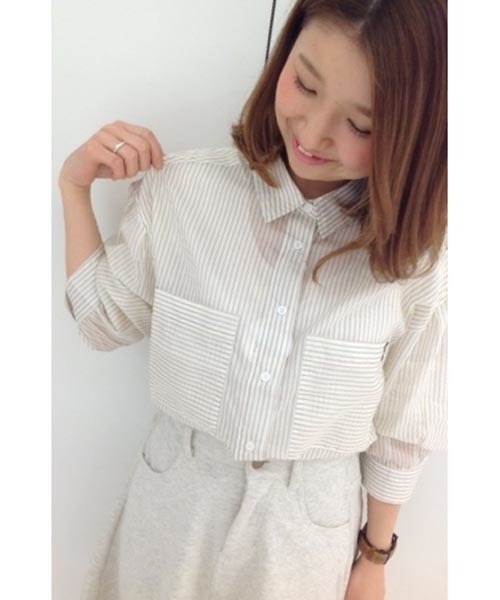 Chico（チコ）の「ストライプオーバーBL（シャツ/ブラウス・レディース・ブルー/ベージュ・FREE）」の18枚目の写真