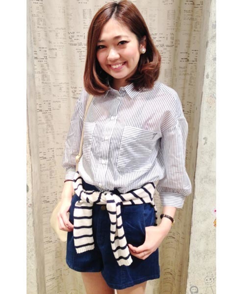 Chico（チコ）の「ストライプオーバーBL（シャツ/ブラウス・レディース・ブルー/ベージュ・FREE）」の17枚目の写真