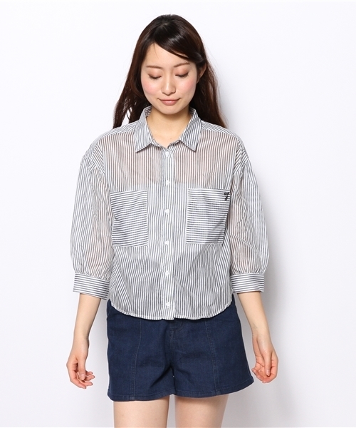 Chico（チコ）の「ストライプオーバーBL（シャツ/ブラウス・レディース・ブルー/ベージュ・FREE）」の10枚目の写真