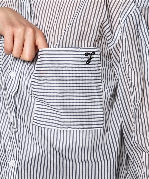 Chico（チコ）の「ストライプオーバーBL（シャツ/ブラウス・レディース・ブルー/ベージュ・FREE）」の6枚目の写真