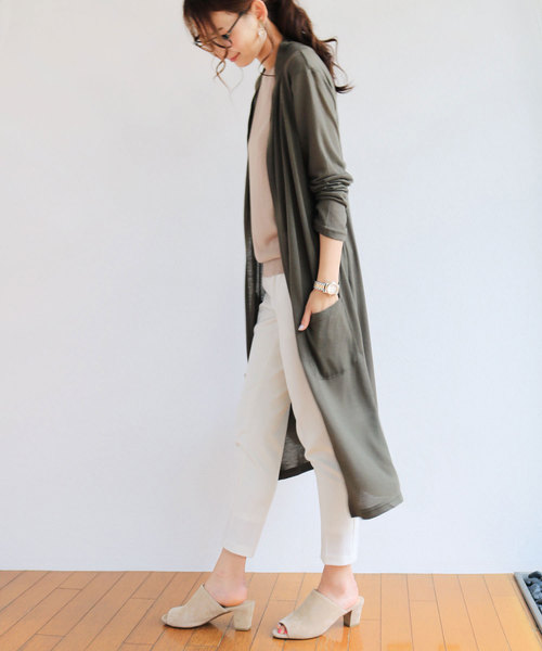 andme(アンドミー)の「麻レーヨンノースリーブニットトップス(ニット/セーター・レディース・ブラック/オフホワイト/ライトグレー/ベージュ/カーキ・M/L)」の13枚目の写真