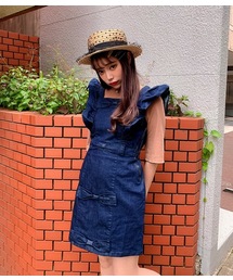 Swankiss�i�X�����L�X�j�́uTS ribbon2 denim O/P�i�����s�[�X�j�v