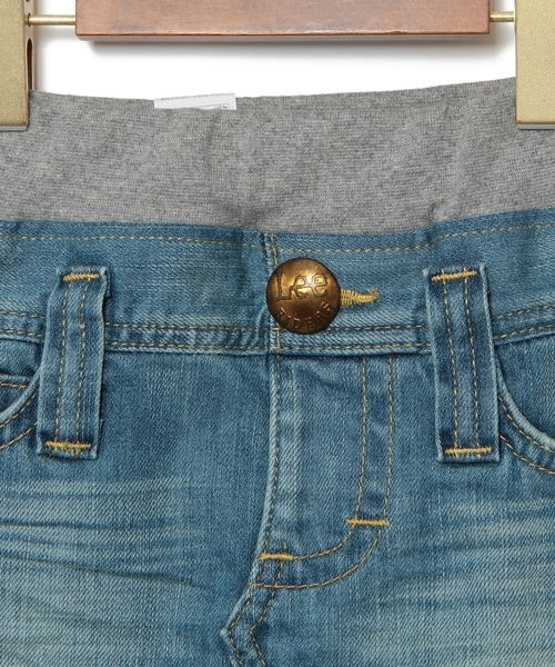 green label relaxing（グリーンレーベルリラクシング）の「Lee リブスカート ◆（デニムスカート・キッズ・ライトブルー・110cm/100cm/120cm）」の4枚目の写真