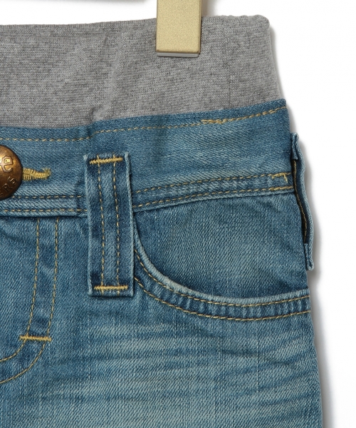 green label relaxing（グリーンレーベルリラクシング）の「Lee リブスカート ◆（デニムスカート・キッズ・ライトブルー・110cm/100cm/120cm）」の5枚目の写真