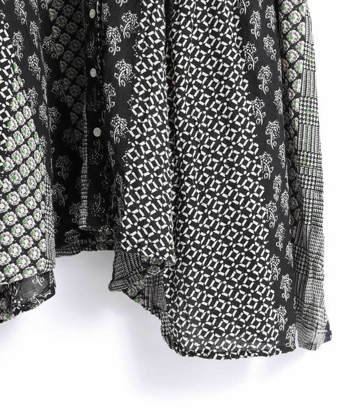 ROOPTOKYO(ループトウキョウ)の「総柄ロングシャツワンピース(ワンピース・レディース・ブラック/ネイビー/ブラウン・M)」の12枚目の写真