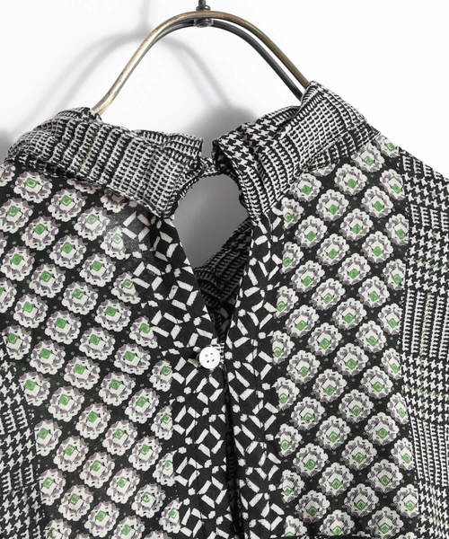 ROOPTOKYO(ループトウキョウ)の「総柄ロングシャツワンピース(ワンピース・レディース・ブラック/ネイビー/ブラウン・M)」の14枚目の写真