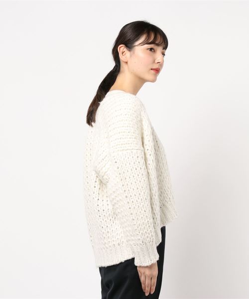 PUAL CE CIN（ピュアルセシン）の「ロービングカーディガン（カーディガン/ボレロ・レディース・グレー/アイボリー/モカ・FREE）」の5枚目の写真