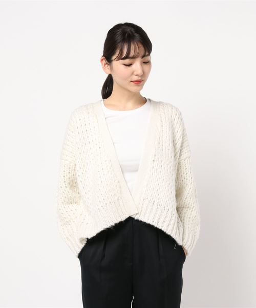 PUAL CE CIN（ピュアルセシン）の「ロービングカーディガン（カーディガン/ボレロ・レディース・グレー/アイボリー/モカ・FREE）」の11枚目の写真