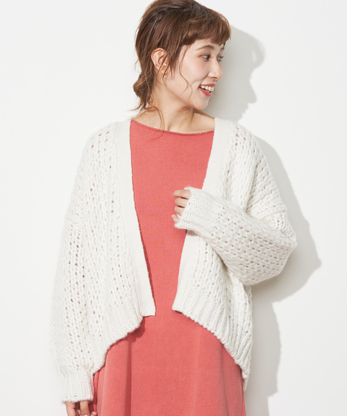 PUAL CE CIN（ピュアルセシン）の「ロービングカーディガン（カーディガン/ボレロ・レディース・グレー/アイボリー/モカ・FREE）」の15枚目の写真