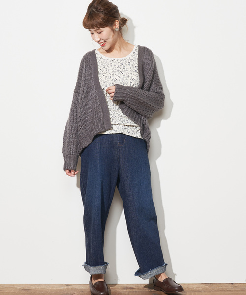 PUAL CE CIN（ピュアルセシン）の「ロービングカーディガン（カーディガン/ボレロ・レディース・グレー/アイボリー/モカ・FREE）」の6枚目の写真