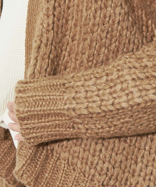 PUAL CE CIN（ピュアルセシン）の「ロービングカーディガン（カーディガン/ボレロ・レディース・グレー/アイボリー/モカ・FREE）」の18枚目の写真