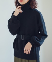 AUNT MARIE'S ウエストマークハイネックニット